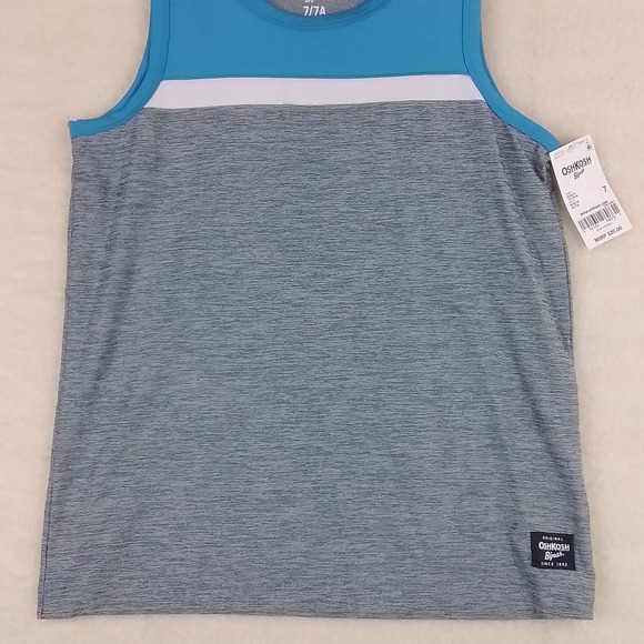 OshKosh Activewear Tank Boy's Size 4T w/ Blue Gray Color Block Design - Picture 3 of 9